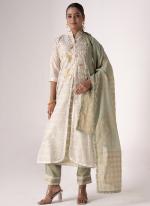 Art Silk Off White Festival Wear Embroidery Work Indo Western